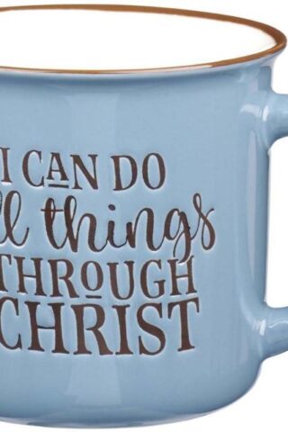 1220000131989 I Can Do All Things Through Christ Blue Camp Style Coffee Mug