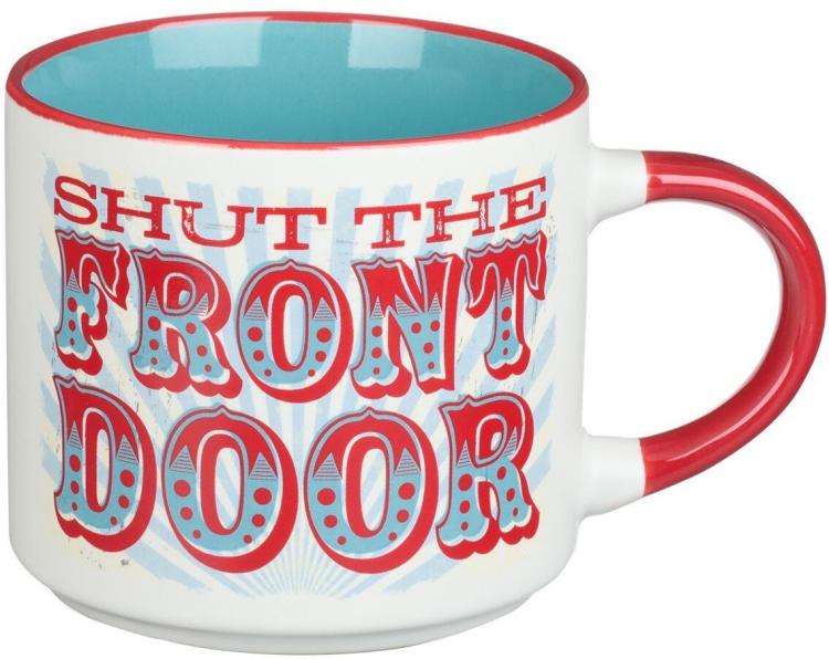 1220000138285 Bless Your Soul XL White Coffee Mug Shut The Front Door