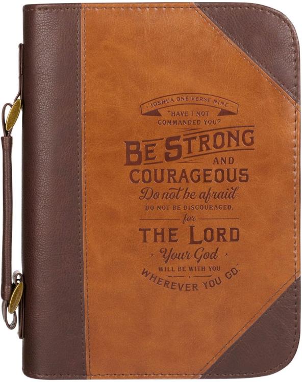1220000138988 Classic Bible Cover Be Strong and Courageous Joshua 1:9 Faux Leather
