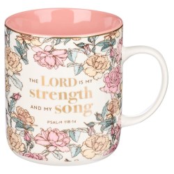 1220000139367 Ceramic Coffee Mug for Women: My Strength and My Song - Psalm 118:14 Inspiration
