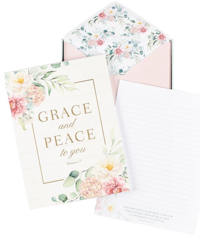 1220000139992 Writing Paper & Envelope Stationery Set for Women: Grace and Peace - Romans 1:7