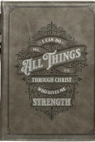 1220000320055 Protective Gray Faux Leather Classic Bible Cover Carry Case: All Things Through