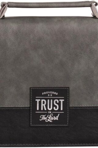 1220000320079 Protective Charcoal Gray and Black Faux Leather Classic Bible Cover for Men: Tru