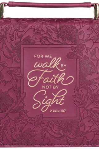 1220000320178 Protective Maroon Floral Faux Leather Bible Cover Carry Case with Handle for Wom