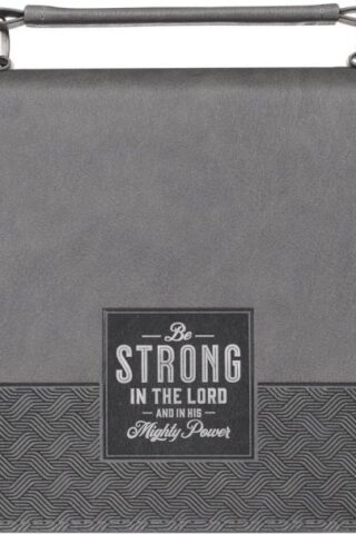 1220000325340 Classic Vegan Leather Bible Cover for Men: Be Strong & Courageous - Inspirationa