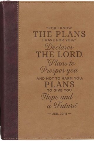 1220000325357 Classic Vegan Leather Bible Cover for Men & Women: Hope & Future Encouraging Scr