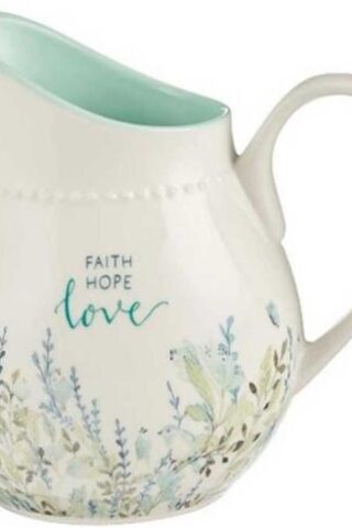 1220000370661 With Love Inspirational Faith Hope Love Ceramic Pitcher