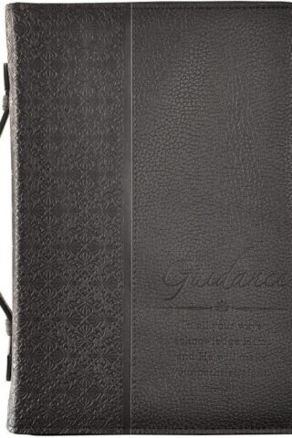 6006937111394 Guidance Black Faux Leather Bible Cover w/Handle Medium