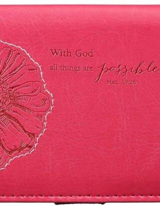 6006937117075 Checkbook Cover Pink All Things Possible Matt. 19:26
