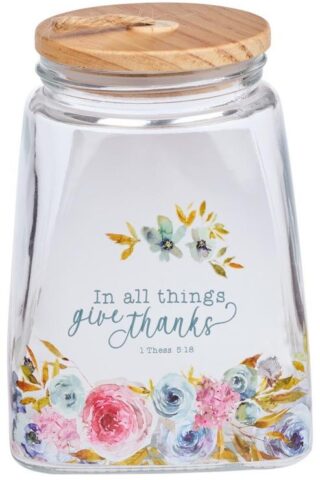 6006937151499 Keepsake Count Your Blessings Gratitude Jar Set with Bible Verse Note Cards - In