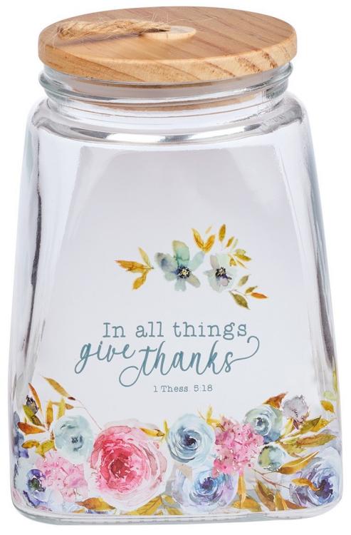 6006937151499 Keepsake Count Your Blessings Gratitude Jar Set with Bible Verse Note Cards - In