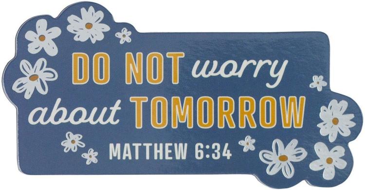 6006937161344 Cute Floral Inspirational Girls & Womens Bible Verse Fridge Magnet: Do Not Worry