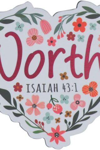 6006937161412 Cute Decorative Inspirational Women & Girls Bible Verse Fridge Magnet: Worthy