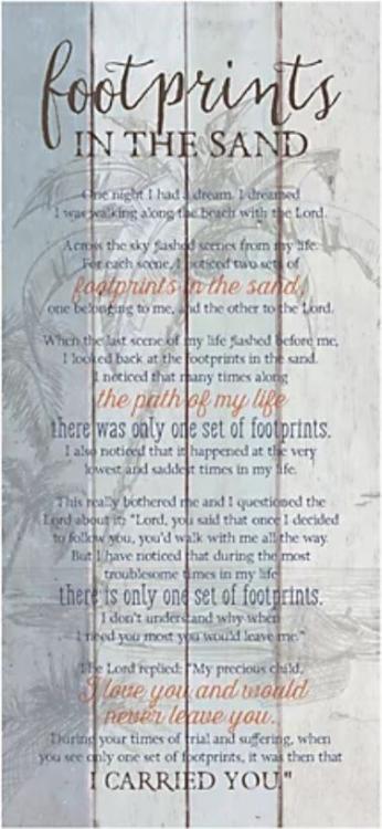 737682088087 Footprints In The Sand (Plaque)