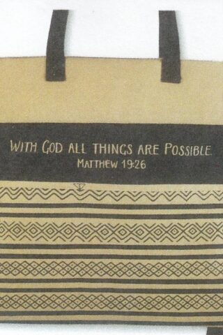 886083576775 Matthew 19:26 Inspirational Handbag