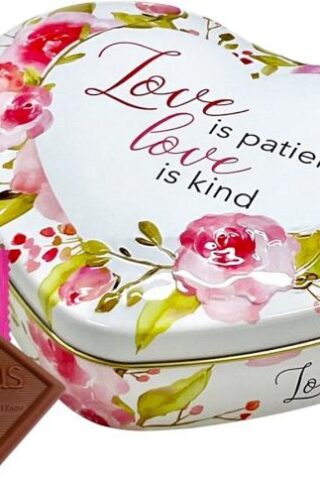 641520003340 Love Is Patient Love Is Kind Heart Tin With Milk Chocolate Pieces