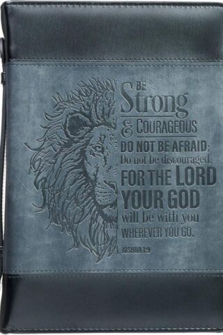 1220000130142 Men/Women's Classic Bible Cover Be Strong and Courageous Lion Joshua 1:9