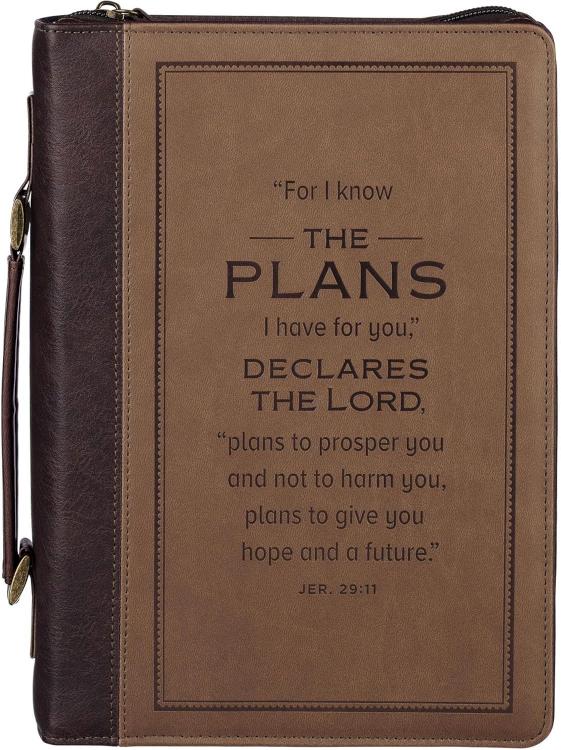 1220000721425 Premium Vegan Leather Inspirational Bible Cover for Men & Women: Know the Plans